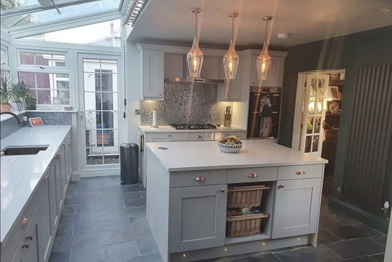Garage converted into kitchen in Chester