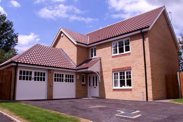 Exterior of home with double garage